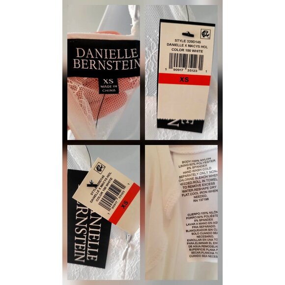 Danielle Bernstein White Lace Maxi Dress Adjustable Straps & Sheer Bodice-XS - Picture 11 of 11
